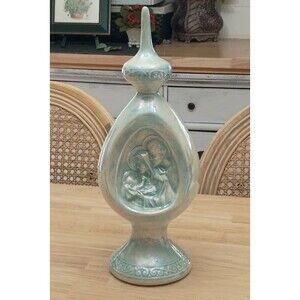 Vintage 1977 Byron Molds Ceramic Nativity Teardrop Spire Recessed Holy Family